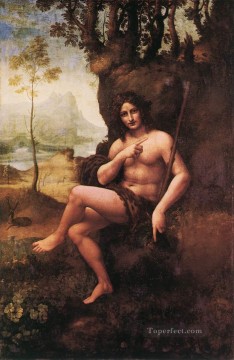  Leon Oil Painting - St John in the Wilderness Bacchus Leonardo da Vinci